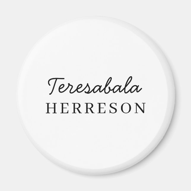 Monogram Neutral Modern Minimalist Stylish Magnet (Front)