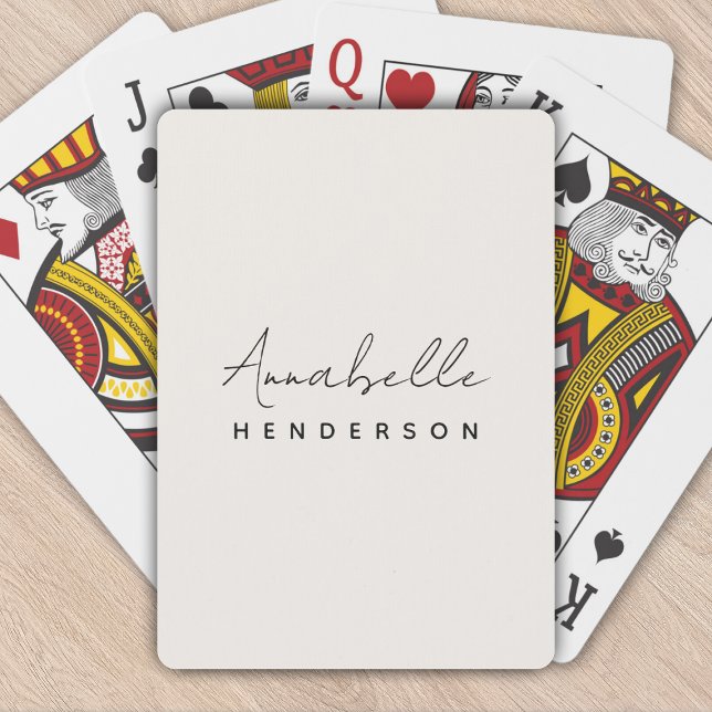 Monogram Neutral | Modern Minimalist Stylish Playing Cards (Creator Uploaded)