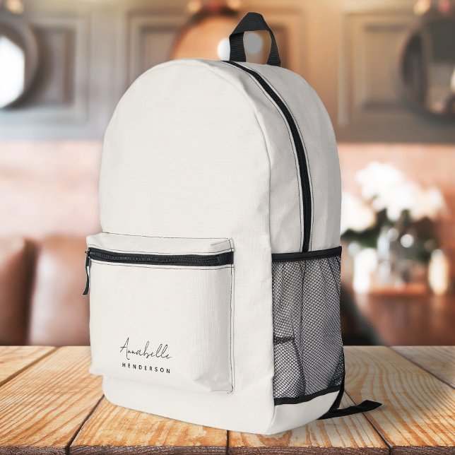 Monogram Neutral | Modern Minimalist Stylish Printed Backpack (Creator Uploaded)