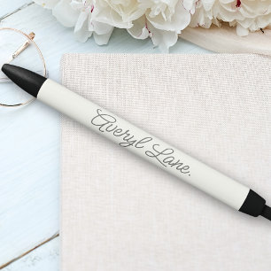 Monogram Neutral Modern Minimalist Stylish Script  Black Ink Pen