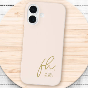 Monogram Neutral Modern Minimalist Stylish Script  iPhone 16 Case