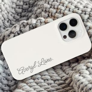 Monogram Neutral Modern Minimalist Stylish Script iPhone 15 Pro Case