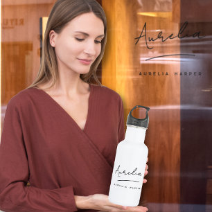 Monogram Neutral Modern Signature Minimalist 532 Ml Water Bottle