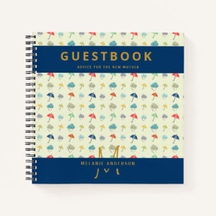 Monogram New Mother Advice Baby Shower Guest Book