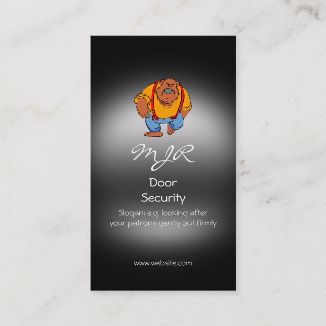 Monogram, Nightclub Door Security, metal-look Business Card (Front)