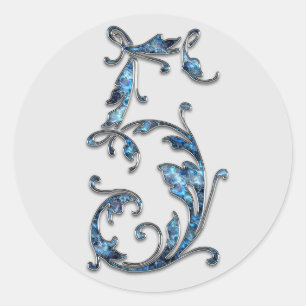 monogram number 5 stickers