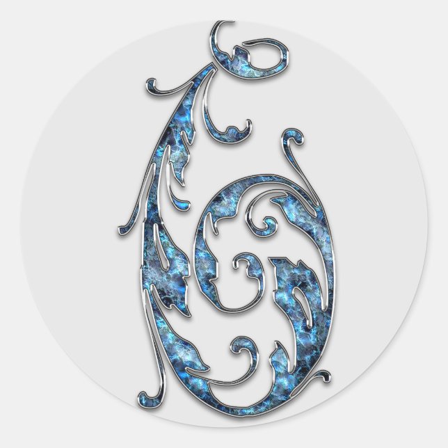 monogram number 6 stickers (Front)