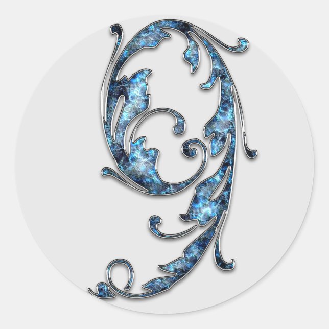 monogram number 9 stickers (Front)