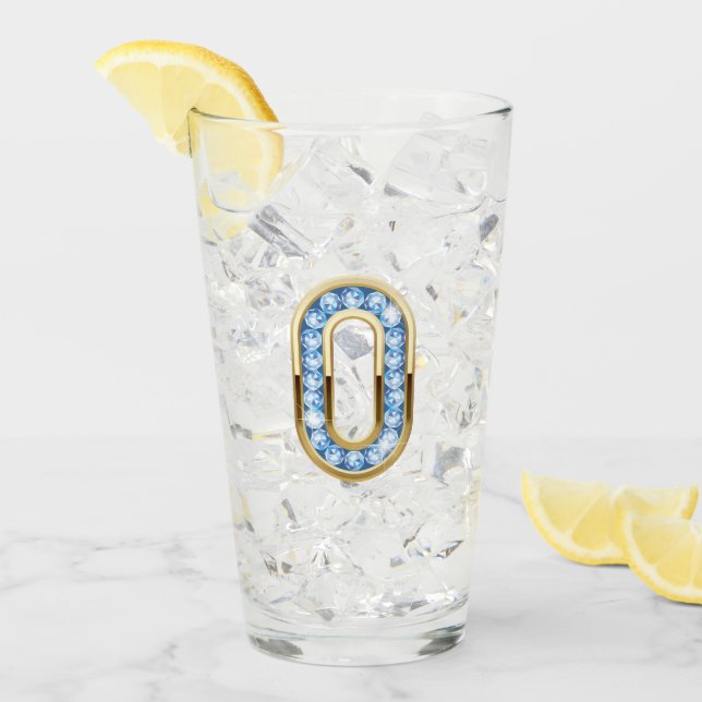 Monogram O - 16 oz Glass  (Front Ice)