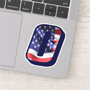 Monogram O American Flag Letter O Initial USA