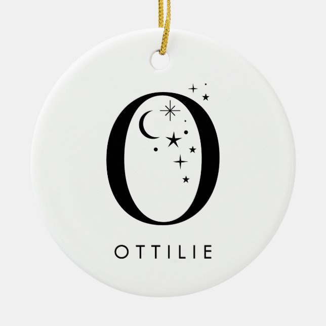 Monogram O Celestial Name  Ceramic Ornament (Front)