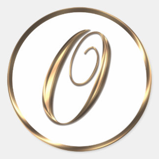 Monogram O Faux Bronze Classic Round Sticker