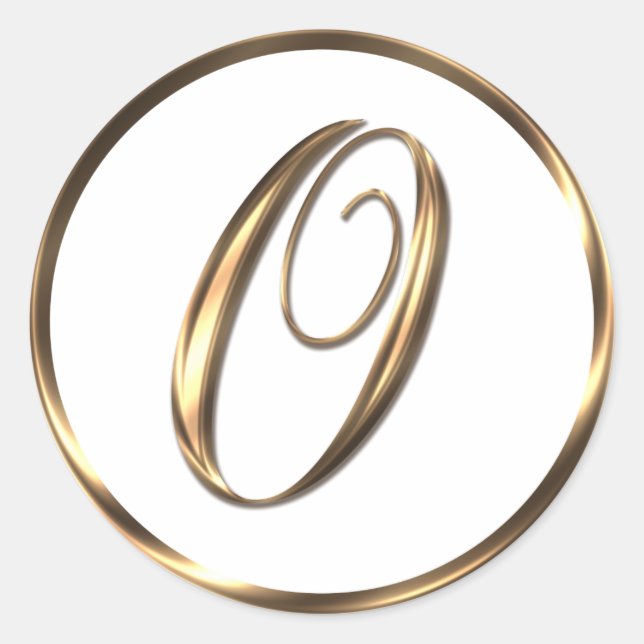 Monogram O Faux Bronze Classic Round Sticker (Front)