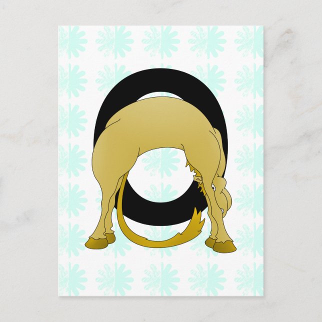 Monogram O Flexible Pony Personalised Postcard (Front)