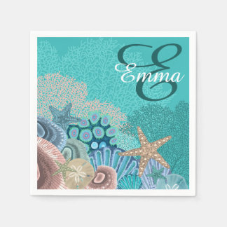 Monogram Ocean Reef with Starfish Napkin