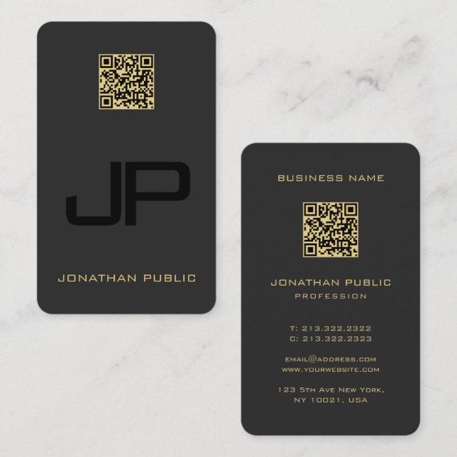 Monogram Oceania Australian Japanese Black Gold Business Card (Front/Back)