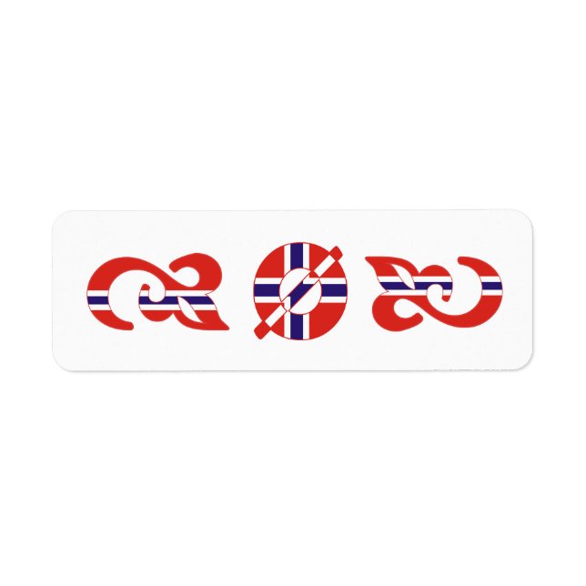 Monogram OE Ø Norwegian Label Return Address Label (Front)