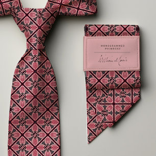 Monogram Old Rose Burgundy Vintage Floral Men's Tie