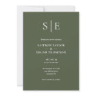 Monogram Olive Green QR Code Wedding