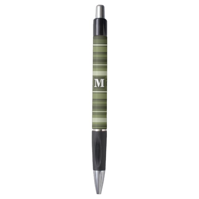Monogram olive green stripes (Front Vertical)