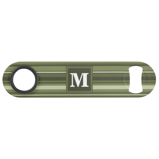 Monogram olive green stripes (Front (Horizontal))