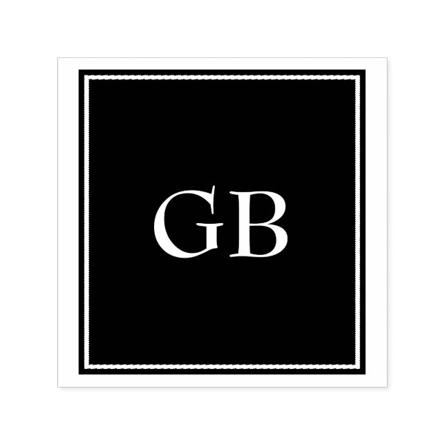 Monogram On Black Background Self-inking Stamp (Design)