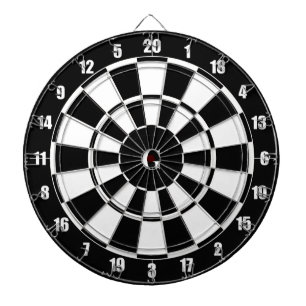 Monogram on Black & White Dartboard