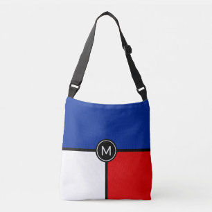 Monogram on Blue, Red and White Crossbody Bag