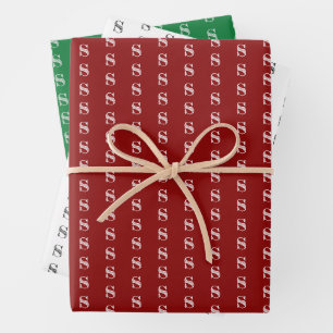 Monogram on Christmas Paper 