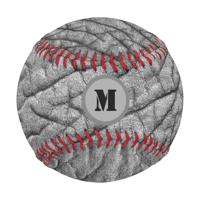 Monogram on Elephant skin pattern personalised Baseball (Front)