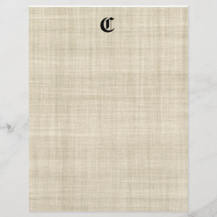 Monogram On Linen Look Paper Background Flyer