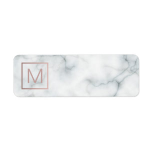 monogram on marble return address label