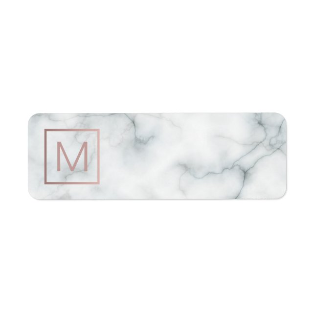 monogram on marble return address label (Front)