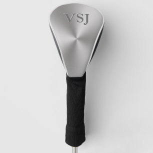 Monogram on Radial Silver Metallic Look Golf Head Cover