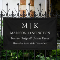 Monogram or Add Logo Business Black Outdoor