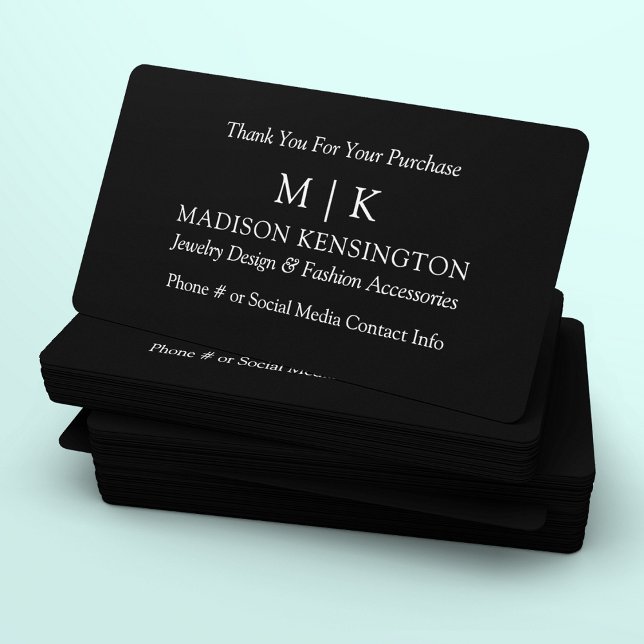 Monogram or Add Logo Business Insert Mailing Card (Edit to Customize text, colors and more)