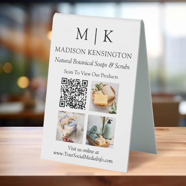 Monogram or Add Logo Business QR Code Photos (Edit to Customize text, colors and more.)