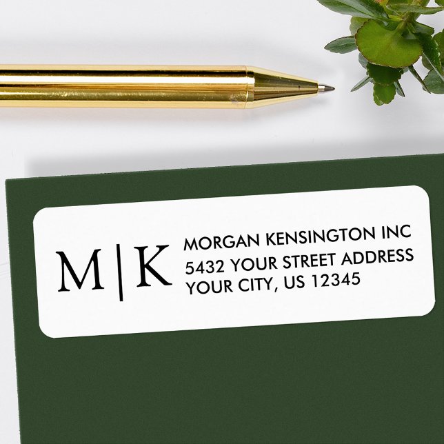 Monogram or Add Logo Business Return Address Label (Edit to Customize text, colors and more)