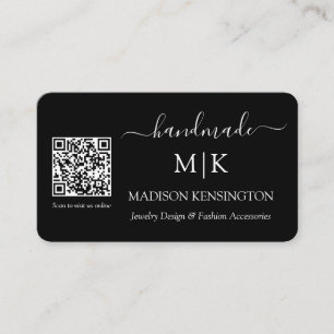 Monogram or Add Logo Handmade Business QR Card
