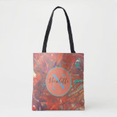 Monogram Orange Abstract Modern Personalised  Tote Bag (Front)