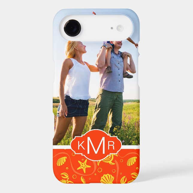 Monogram | Orange Beach Pattern Case-Mate iPhone Case (Back)