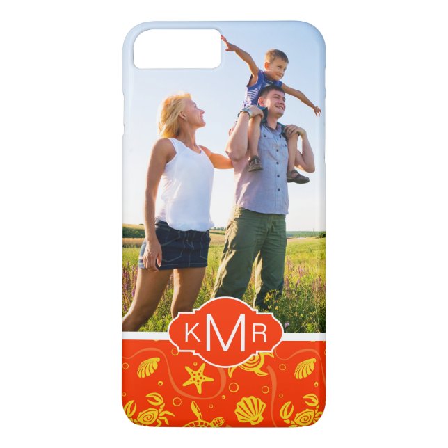Monogram | Orange Beach Pattern Case-Mate iPhone Case (Back)