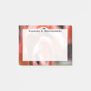 Monogram Orange Flamingo Wading Bird Post-it Notes