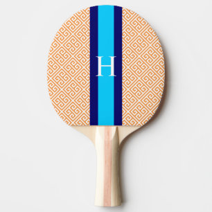 Monogram Orange Greek Key Ping Pong Paddle