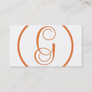 Monogram Orange Letter G Elegant Business Card