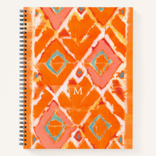 Monogram Orange Tribal II Notebook