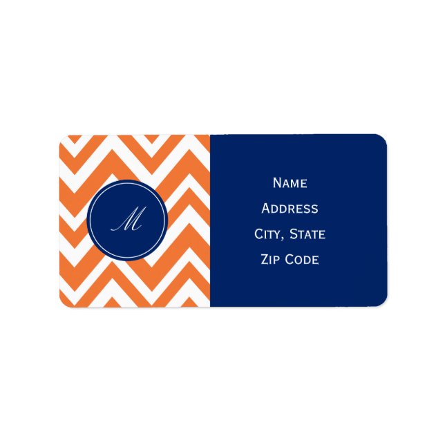 Monogram Orange Zigzag Pattern with Royal Blue Label (Front)