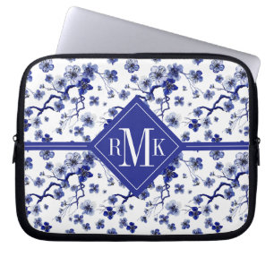 Monogram   Oriental Sakura Branch Pattern Laptop Sleeve