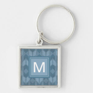 Monogram   Outdoor Geo Step   Blue Arrow Pattern Key Ring
