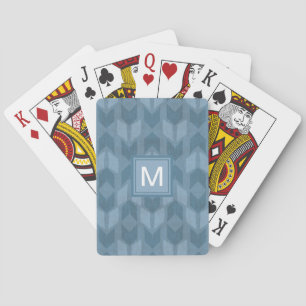 Monogram   Outdoor Geo Step   Blue Arrow Pattern Playing Cards